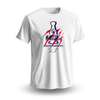 Florida Panthers koszulka męska Vítek Vaněček #92 Stanley Cup Champion 2025 White