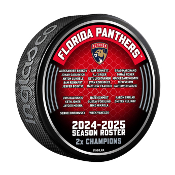Florida Panthers krążek 2025 Stanley Cup Champions Roster Logo Hockey