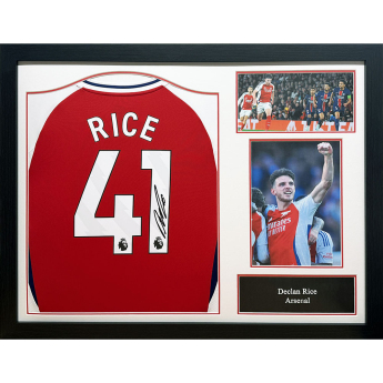 Słynni piłkarze koszulka w antyramie 2024-2025 Rice Signed Shirt (Framed)