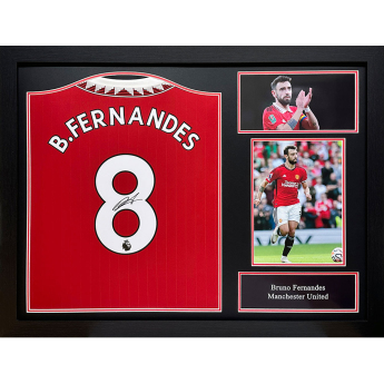 Słynni piłkarze koszulka w antyramie 2022-2023 Bruno Fernandes Shirts (Framed)