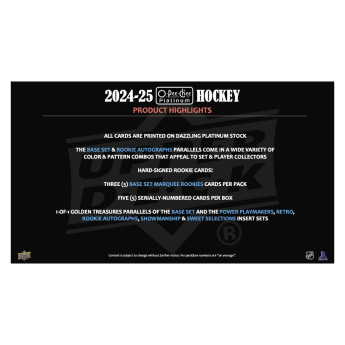 NHL pudełka karty hokejowe NHL 2024-25 Upper Deck O-Pee-Chee Platinum Hobby Box
