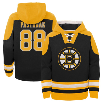 Boston Bruins dziecięca bluza z kapturem David Pastrňák #88 Ageless Must-Have V-Neck Name & Number black