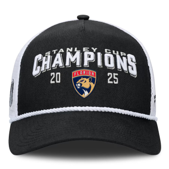 Florida Panthers czapka baseballówka 2025 Stanley Cup Champions A-Frame Roper Meshback Adjustable Black