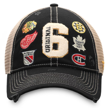 NHL produkty czapka baseballówka Original 6 Refresh Trucker Snapback Hat - Black