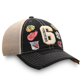 NHL produkty czapka baseballówka Original 6 Refresh Trucker Snapback Hat - Black