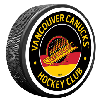Vancouver Canucks krążek Red Vintage Striped Textured