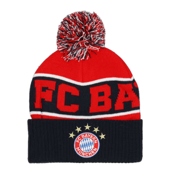 Bayern Monachium czapka zimowa dziecięca Pom red