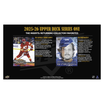NHL pudełka karty hokejowe NHL 2025/26 Upper Deck Series 1 Hobby Box