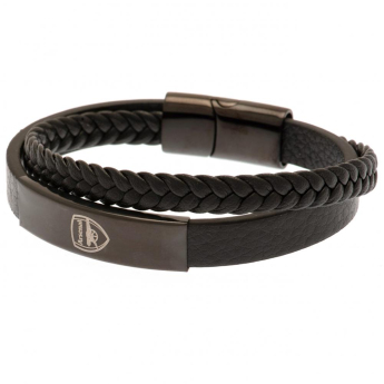 Arsenal bransoletka skórzana Black IP Leather Bracelet