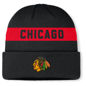 Chicago Blackhawks czapka zimowa Authentic Pro A/Cap Cuffed inscription