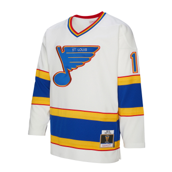 St. Louis Blues hokejowa koszulka meczowa Brett Hull 1990 NHL White Jersey