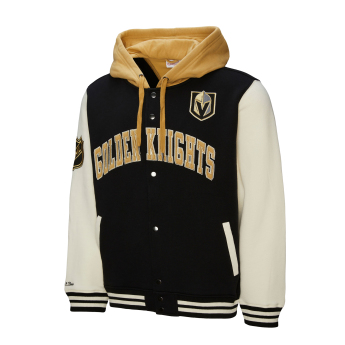 Vegas Golden Knights męska bluza z kapturem Courtside Fleece Button Front Vintage Logo