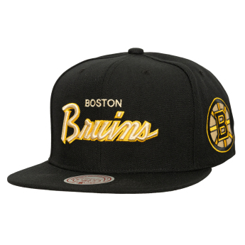 Boston Bruins czapka flat baseballówka Cream Script Snapback black