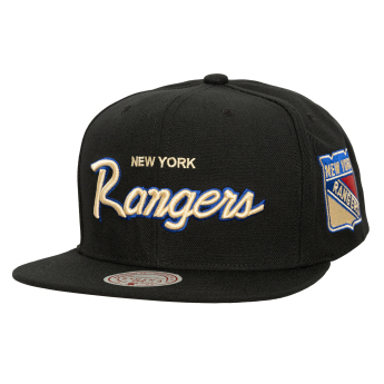 New York Rangers czapka flat baseballówka Cream Script Snapback black