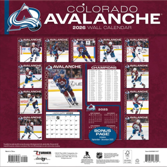 Colorado Avalanche kalendarz 2026 Wall