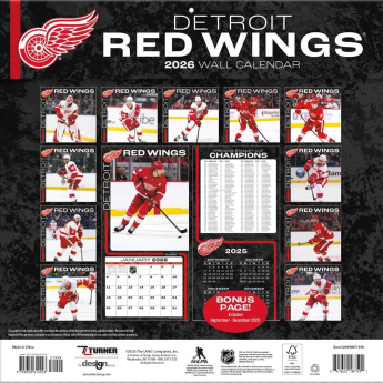 Detroit Red Wings kalendarz 2026 Wall