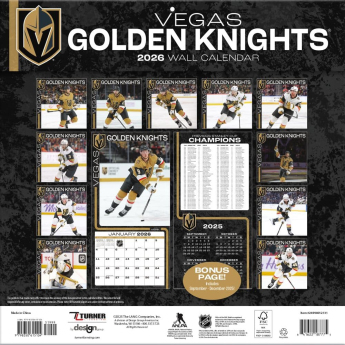 Vegas Golden Knights kalendarz 2026 Wall