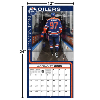 Edmonton Oilers kalendarz Connor McDavid #97 2026 Wall