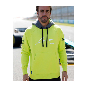 Aston Martin męska bluza z kapturem Alonso Kimoa yellow F1 Team 2025