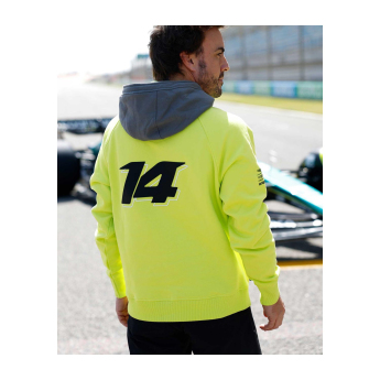 Aston Martin męska bluza z kapturem Alonso Kimoa yellow F1 Team 2025