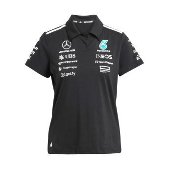 Mercedes AMG Petronas damska koszulka polo official Teamline Replica black F1 Team 2025