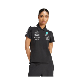 Mercedes AMG Petronas damska koszulka polo official Teamline Replica black F1 Team 2025