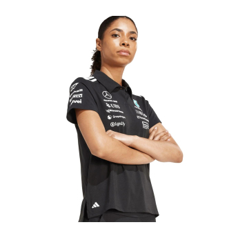 Mercedes AMG Petronas damska koszulka polo official Teamline Replica black F1 Team 2025