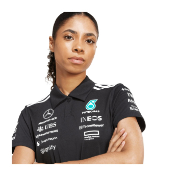 Mercedes AMG Petronas damska koszulka polo official Teamline Replica black F1 Team 2025
