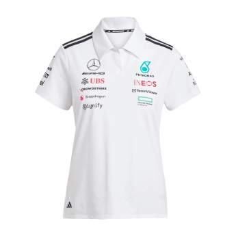 Mercedes AMG Petronas damska koszulka polo official Teamline Replica white F1 Team 2025
