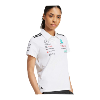 Mercedes AMG Petronas damska koszulka polo official Teamline Replica white F1 Team 2025