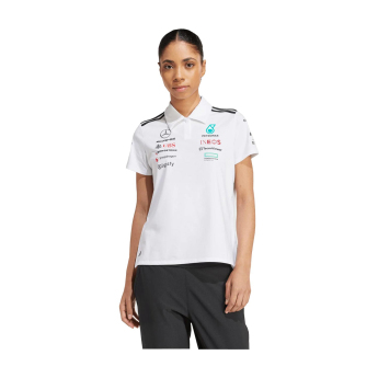 Mercedes AMG Petronas damska koszulka polo official Teamline Replica white F1 Team 2025