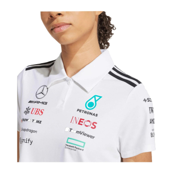 Mercedes AMG Petronas damska koszulka polo official Teamline Replica white F1 Team 2025