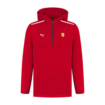 Ferrari męska bluza z kapturem 1/4 Zip red F1 Team 2025