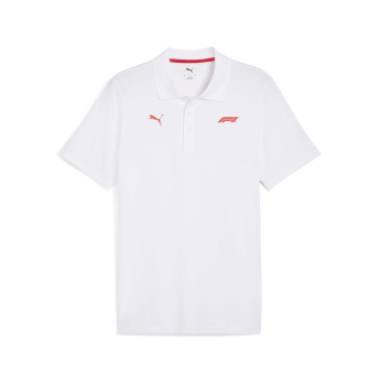 Formuła 1 męska koszulka polo small logo white F1 Team 2025