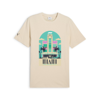 Formuła 1 koszulka męska Miami GP beige F1 Team 2025