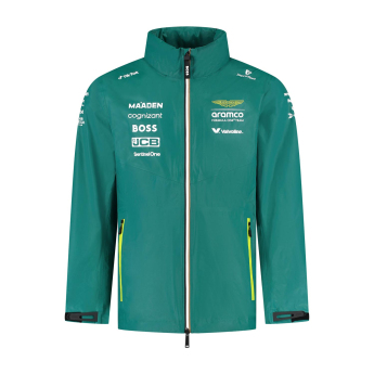 Aston Martin kurtka męska Rain official Teamline Replica green F1 Team 2025