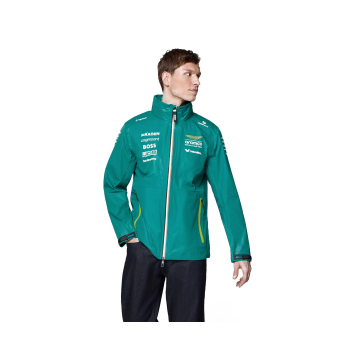 Aston Martin kurtka męska Rain official Teamline Replica green F1 Team 2025
