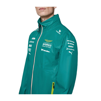 Aston Martin kurtka męska Rain official Teamline Replica green F1 Team 2025