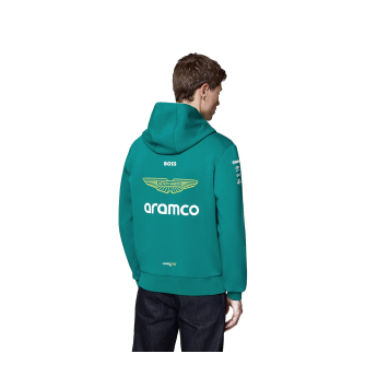 Aston Martin męska bluza z kapturem official Teamline Replica green F1 Team 2025