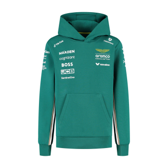 Aston Martin dziecięca bluza z kapturem official Teamline Replica green F1 Team 2025