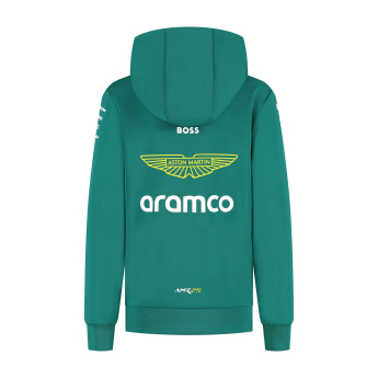 Aston Martin dziecięca bluza z kapturem official Teamline Replica green F1 Team 2025