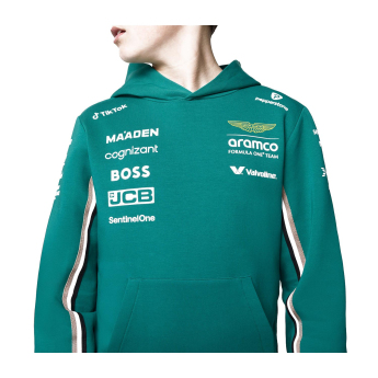 Aston Martin dziecięca bluza z kapturem official Teamline Replica green F1 Team 2025