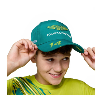 Aston Martin dziecięca czapka baseballowa Alonso official Teamline Replica green F1 Team 2025