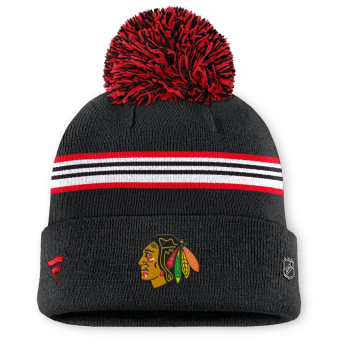 Chicago Blackhawks czapka zimowa damska Authentic Pro W/Cap Cuffed Pom Beanie