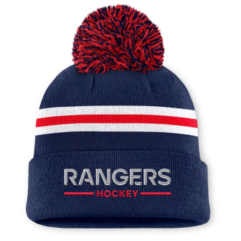 New York Rangers czapka zimowa damska Authentic Pro W/Cap Cuffed Pom Beanie