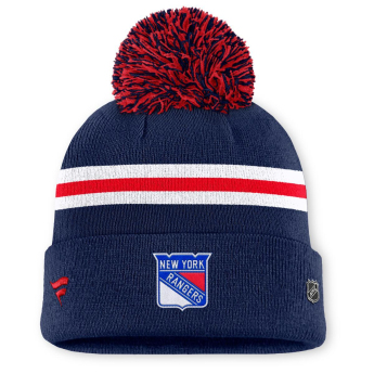 New York Rangers czapka zimowa damska Authentic Pro W/Cap Cuffed Pom Beanie