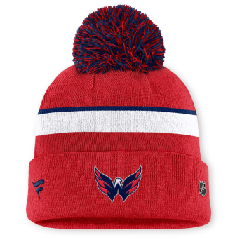 Washington Capitals czapka zimowa damska Authentic Pro W/Cap Cuffed Pom Beanie
