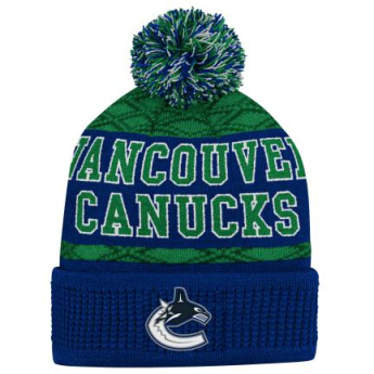 Vancouver Canucks czapka zimowa dziecięca Puck Pattern Cuffed Pom