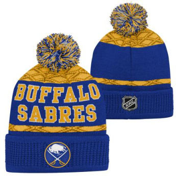 Dětská zimní čepice Buffalo Sabres NHL Puck Pattern Cuffed Pom