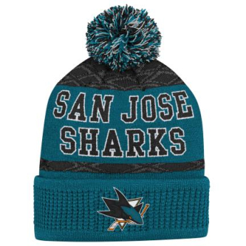 San Jose Sharks czapka zimowa dziecięca Puck Pattern Cuffed Pom